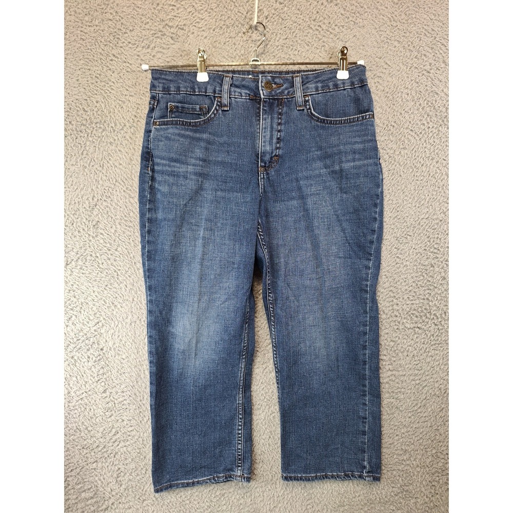 Lee Capri Jeans Womens 8 (Fits 30x21) Blue Denim Regular Fit Mid Rise Streetwear